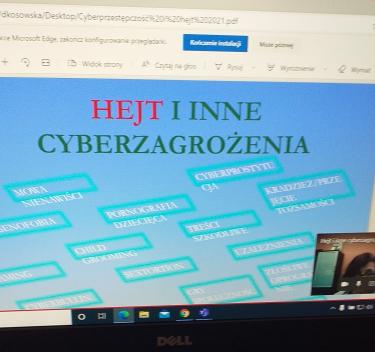 Tytuł wykadu - Hejt i inne cyberzagrożenia- slajd